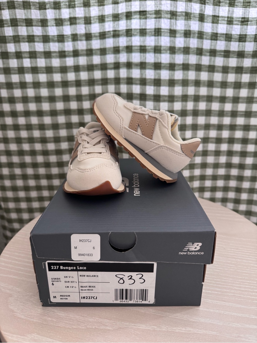 NIB New Balance Beige & Gum 237 Toddler Sneakers 6M